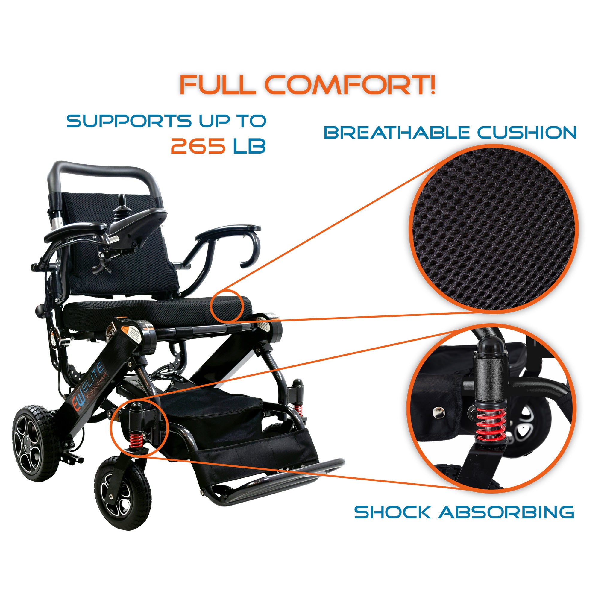 DELUXE ELITEWHEELCHAIR™, Model EW13 Dark Gray (Open-box)